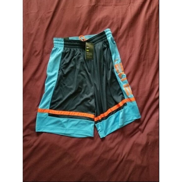 Nike Dri-Fit Elite Basketball Shorts Navy Blue/Orange - Picture 10 of 12